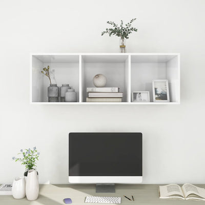Wall-mounted TV Cabinet High Gloss White 37x37x107 cm Engineered Wood Payday Deals