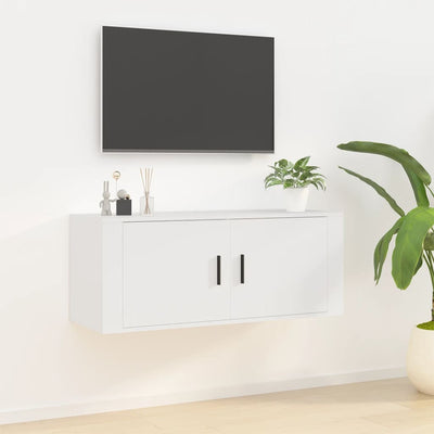 Wall Mounted TV Cabinet White 100x34.5x40 cm