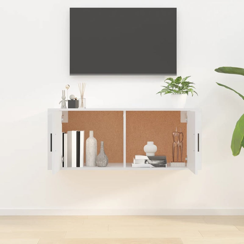 Wall Mounted TV Cabinet White 100x34.5x40 cm Payday Deals