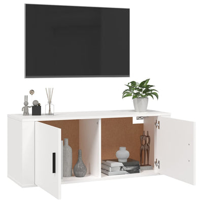 Wall Mounted TV Cabinet White 100x34.5x40 cm Payday Deals