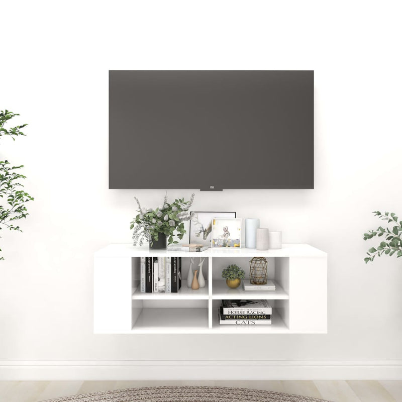 Wall-Mounted TV Cabinet White 102x35x35 cm Engineered Wood Payday Deals