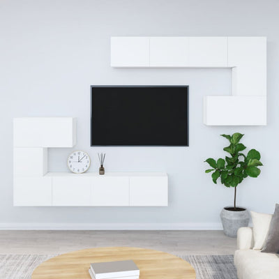 Wall-mounted TV Cabinet White Engineered Wood