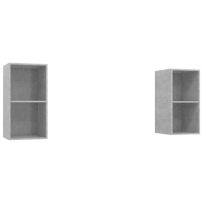 Wall-mounted TV Cabinets 2 pcs Concrete Grey Engineered Wood Payday Deals