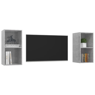 Wall-mounted TV Cabinets 2 pcs Concrete Grey Engineered Wood Payday Deals