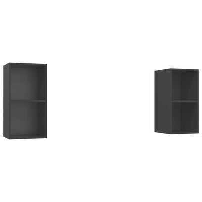 Wall-mounted TV Cabinets 2 pcs Grey Engineered Wood Payday Deals