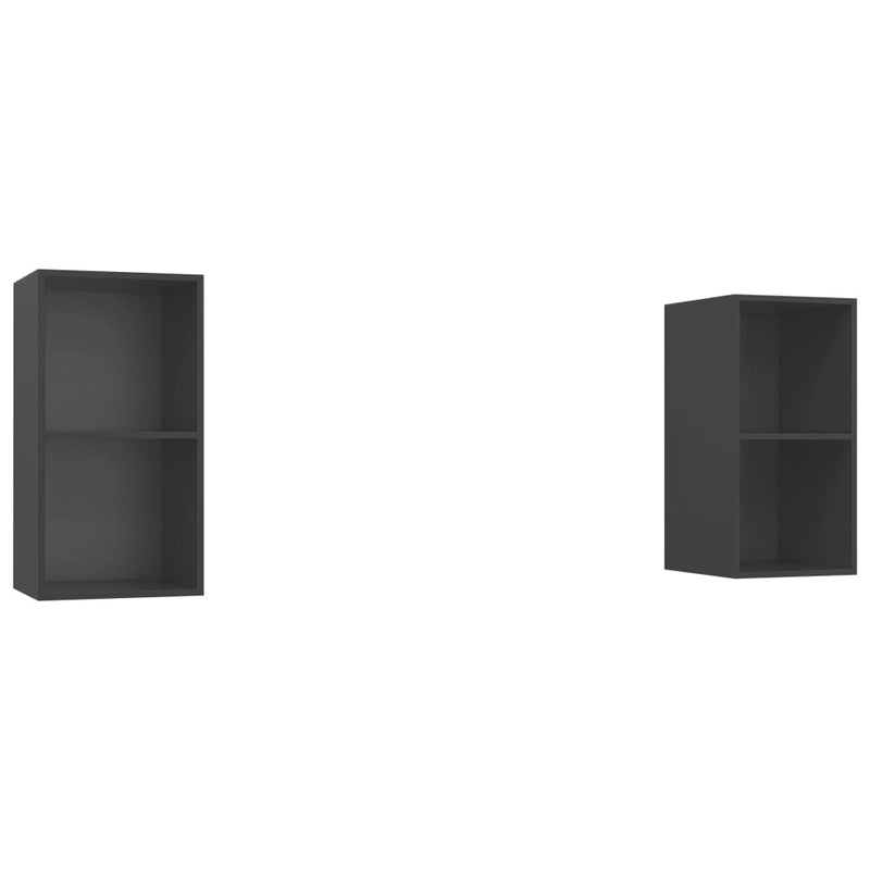 Wall-mounted TV Cabinets 2 pcs Grey Engineered Wood Payday Deals