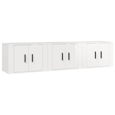 Wall-mounted TV Cabinets 3 pcs High Gloss White 57x34.5x40 cm Payday Deals