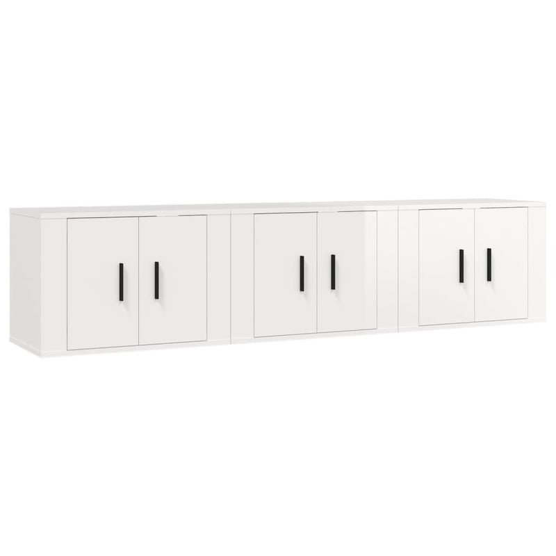 Wall-mounted TV Cabinets 3 pcs High Gloss White 57x34.5x40 cm Payday Deals