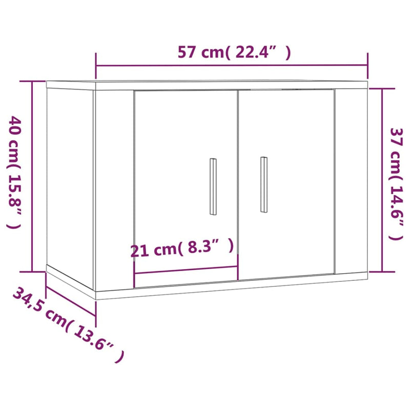 Wall-mounted TV Cabinets 3 pcs High Gloss White 57x34.5x40 cm Payday Deals