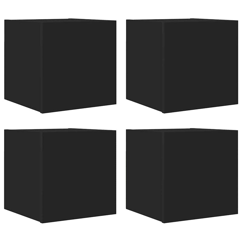 Wall Mounted TV Cabinets 4 pcs Black 30.5x30x30 cm Payday Deals