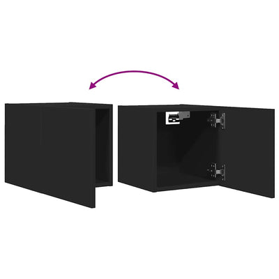 Wall Mounted TV Cabinets 4 pcs Black 30.5x30x30 cm Payday Deals