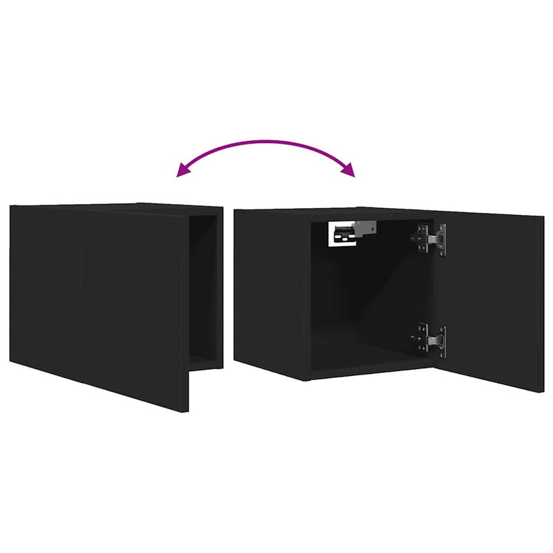 Wall Mounted TV Cabinets 4 pcs Black 30.5x30x30 cm Payday Deals