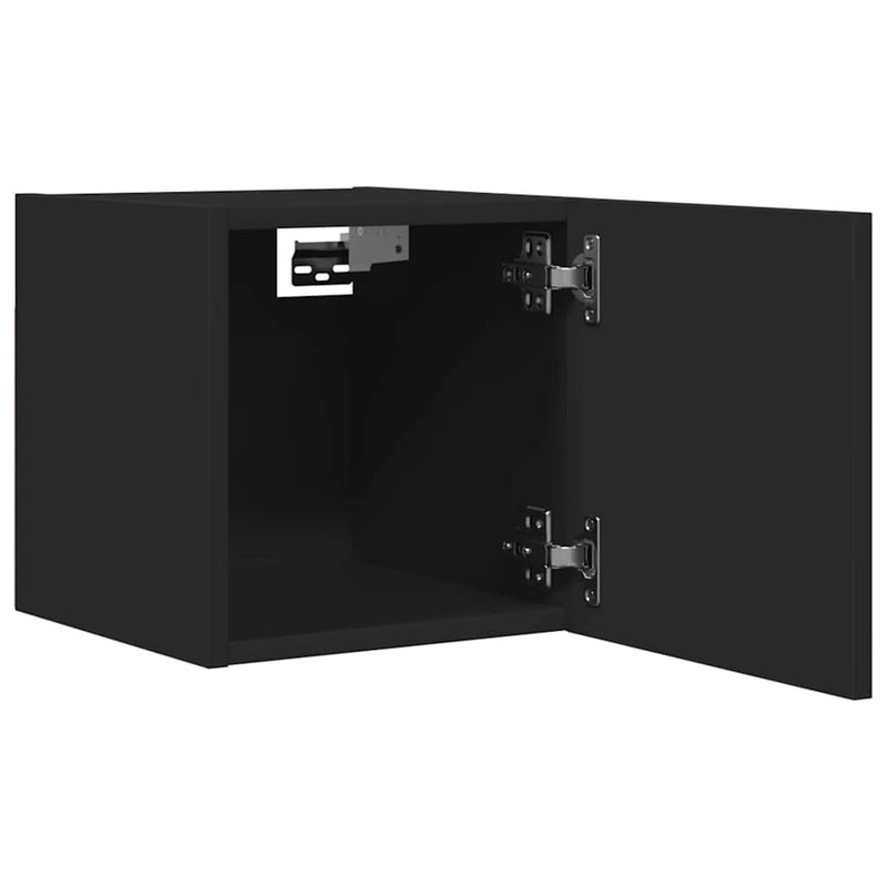 Wall Mounted TV Cabinets 4 pcs Black 30.5x30x30 cm Payday Deals