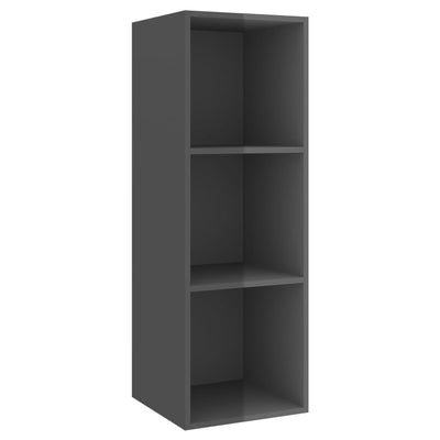 Wall-mounted TV Cabinets 4 pcs High Gloss Grey Engineered Wood Payday Deals