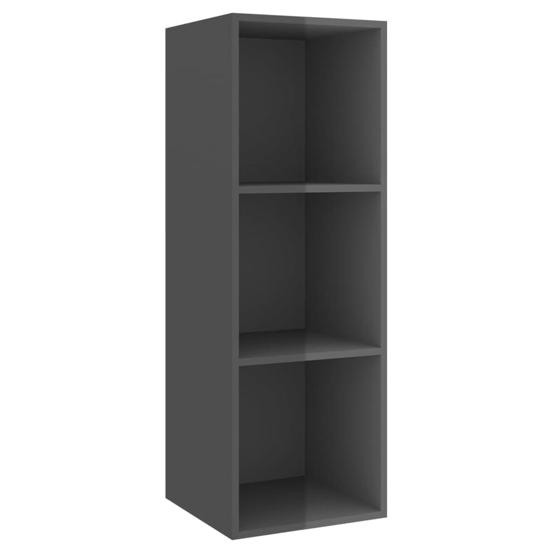 Wall-mounted TV Cabinets 4 pcs High Gloss Grey Engineered Wood Payday Deals