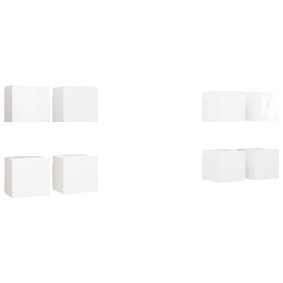 Wall Mounted TV Cabinets 8 pcs High Gloss White 30.5x30x30 cm Payday Deals