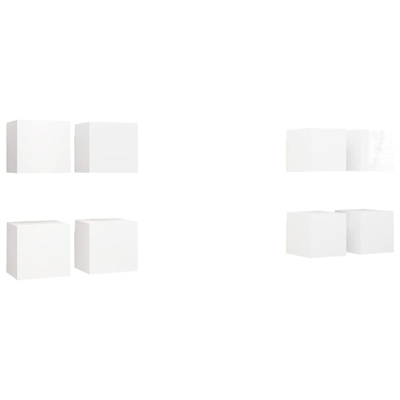 Wall Mounted TV Cabinets 8 pcs High Gloss White 30.5x30x30 cm Payday Deals