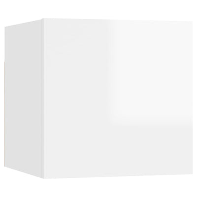 Wall Mounted TV Cabinets 8 pcs High Gloss White 30.5x30x30 cm Payday Deals