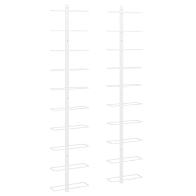 Wall-mounted Wine Rack for 10 Bottles 2 pcs White Metal Payday Deals
