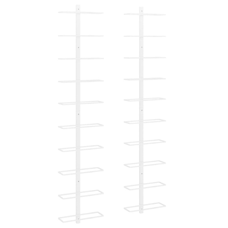 Wall-mounted Wine Rack for 10 Bottles 2 pcs White Metal Payday Deals