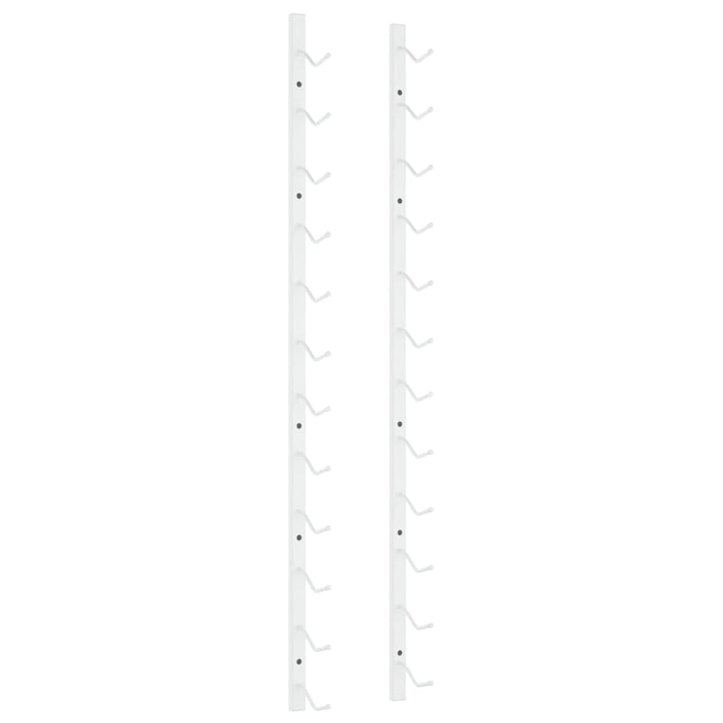 Wall Mounted Wine Rack for 12 Bottles White Iron Payday Deals