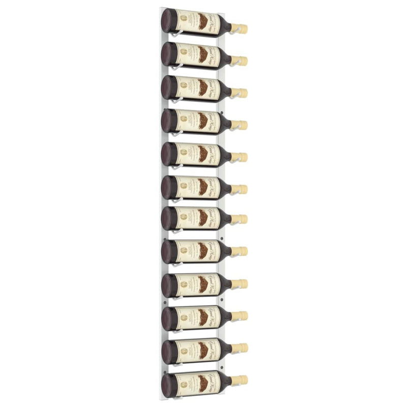 Wall Mounted Wine Rack for 12 Bottles White Iron Payday Deals