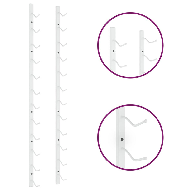 Wall Mounted Wine Rack for 12 Bottles White Iron Payday Deals