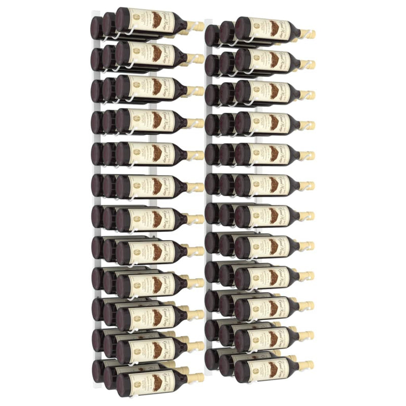 Wall Mounted Wine Rack for 36 Bottles 2 pcs White Iron Payday Deals
