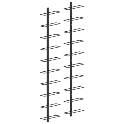 Wall-mounted Wine Racks for 20 Bottles 2 pcs Black Metal Payday Deals