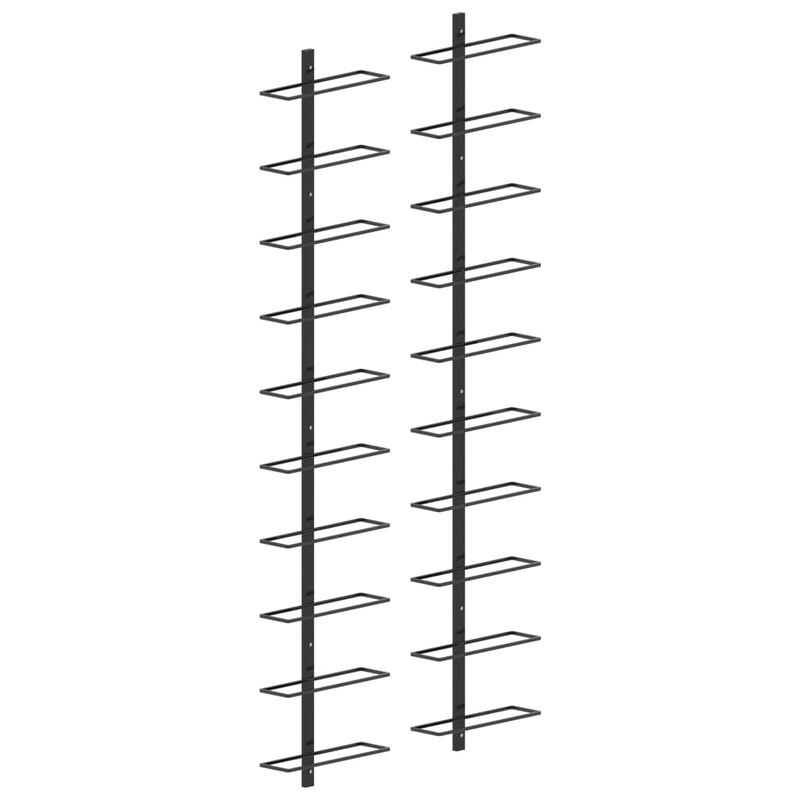 Wall-mounted Wine Racks for 20 Bottles 2 pcs Black Metal Payday Deals