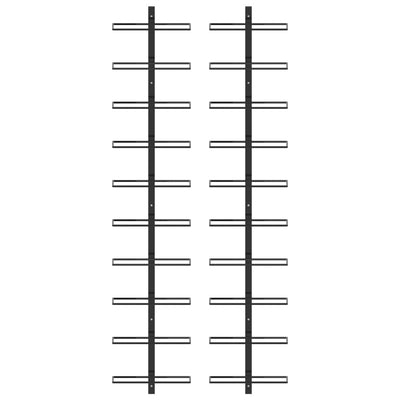 Wall-mounted Wine Racks for 20 Bottles 2 pcs Black Metal Payday Deals