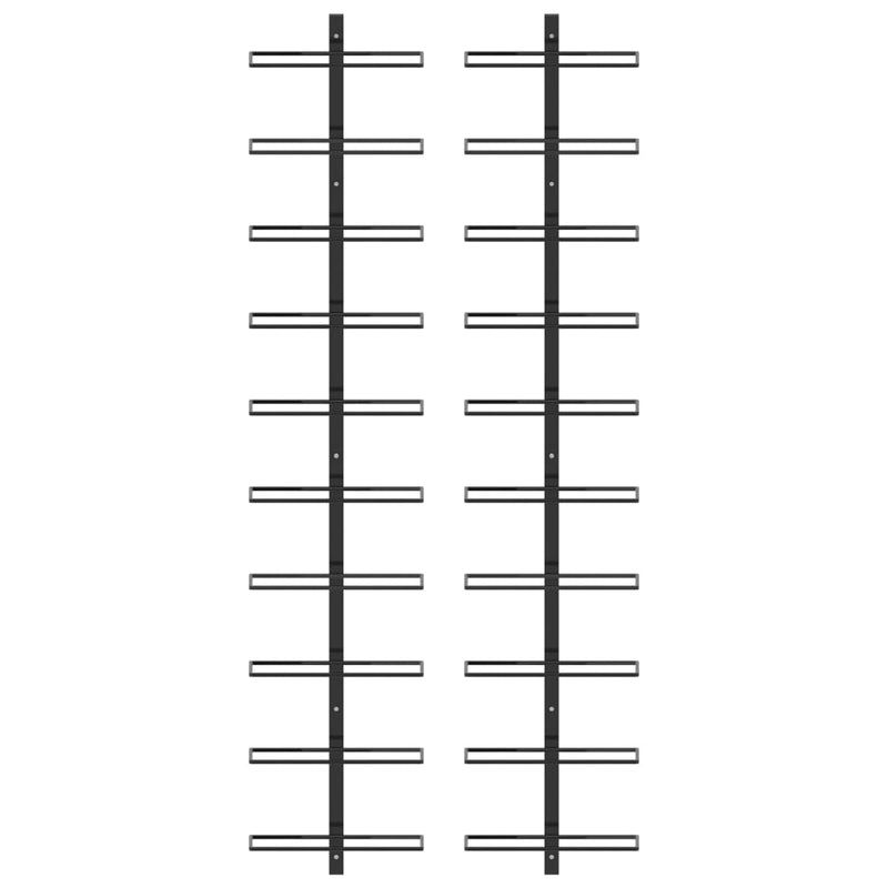 Wall-mounted Wine Racks for 20 Bottles 2 pcs Black Metal Payday Deals