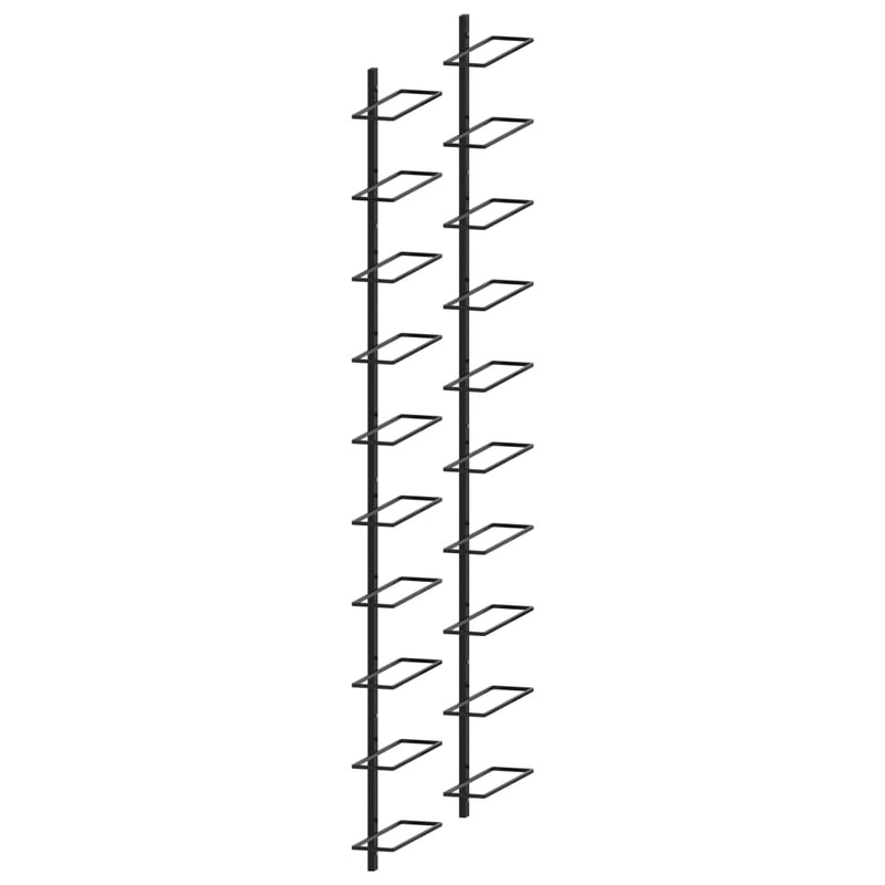 Wall-mounted Wine Racks for 20 Bottles 2 pcs Black Metal Payday Deals