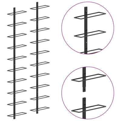 Wall-mounted Wine Racks for 20 Bottles 2 pcs Black Metal Payday Deals