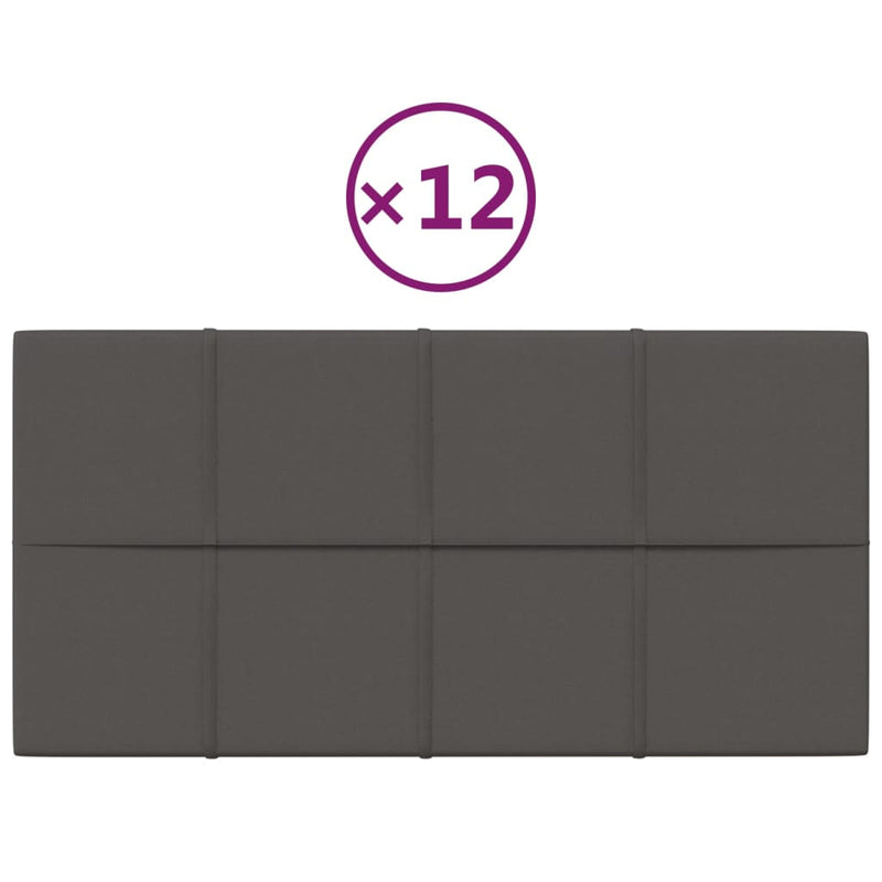 Wall Panels 12 pcs Dark Grey 60x30 cm Fabric 2.16 m² Payday Deals