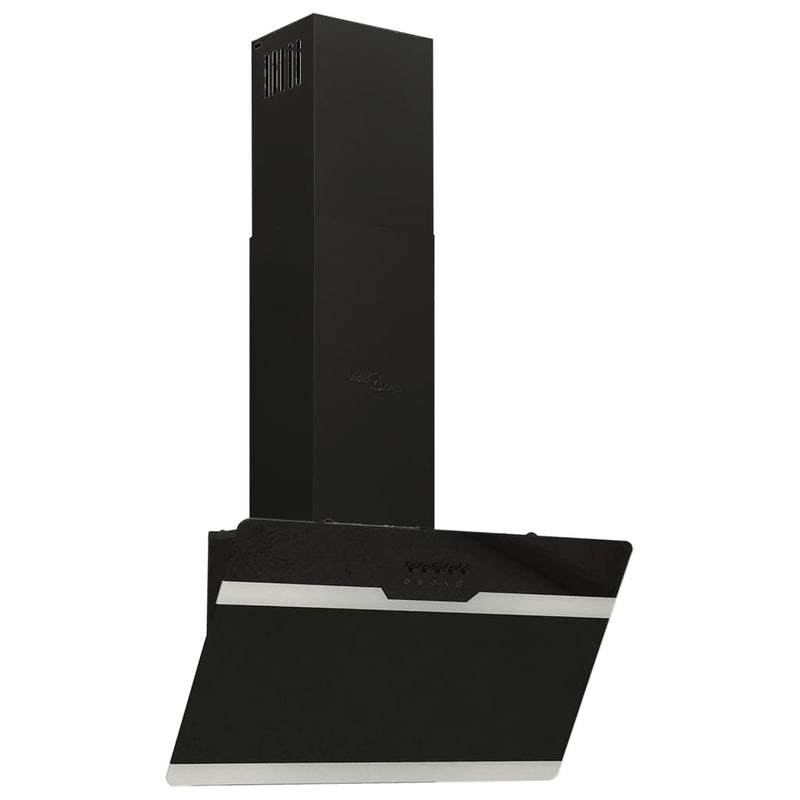 Wall Range Hood 60 cm Steel and Tempered Glass Black Payday Deals