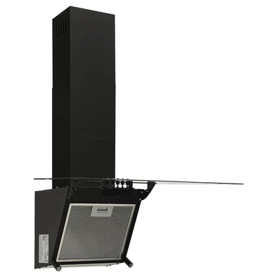 Wall Range Hood 60 cm Steel and Tempered Glass Black Payday Deals