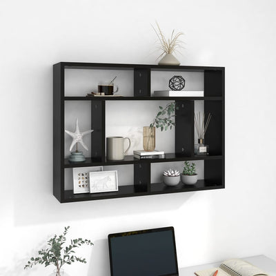 Wall Shelf Black 75x16x55 cm Engineered Wood