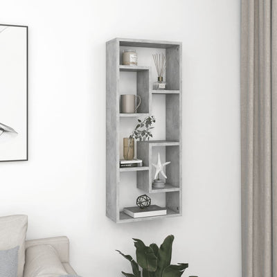 Wall Shelf Concrete Grey 36x16x90 cm Chipboard