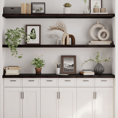 Wall Shelf Dark Brown 160x40x(2-4) cm Treated Solid Wood Oak Payday Deals