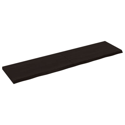 Wall Shelf Dark Brown 160x40x(2-4) cm Treated Solid Wood Oak Payday Deals
