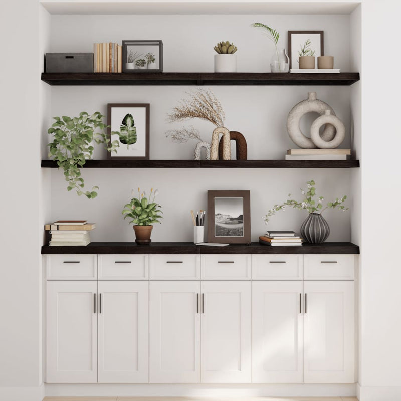Wall Shelf Dark Brown 160x40x(2-4) cm Treated Solid Wood Oak Payday Deals