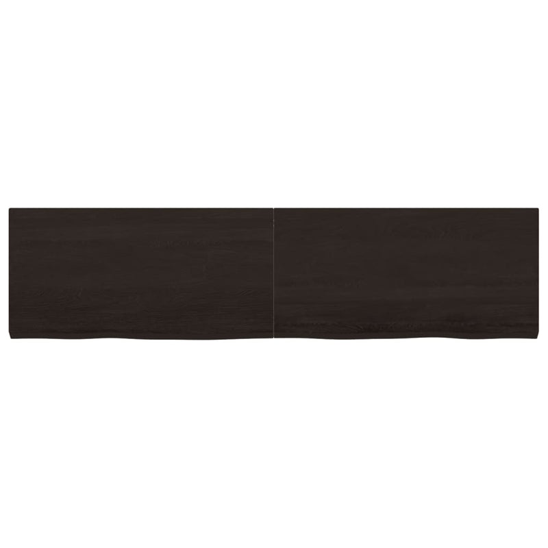 Wall Shelf Dark Brown 160x40x(2-4) cm Treated Solid Wood Oak Payday Deals