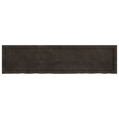 Wall Shelf Dark Brown 160x40x(2-4) cm Treated Solid Wood Oak Payday Deals