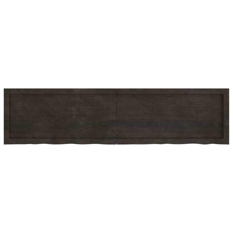 Wall Shelf Dark Brown 160x40x(2-4) cm Treated Solid Wood Oak Payday Deals