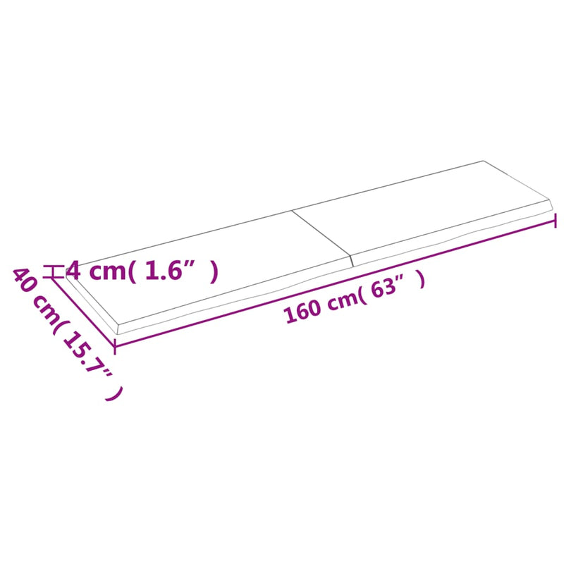 Wall Shelf Dark Brown 160x40x(2-4) cm Treated Solid Wood Oak Payday Deals