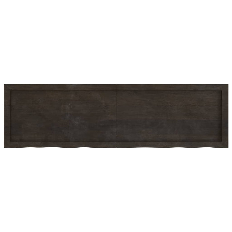 Wall Shelf Dark Grey 140x40x4 cm Treated Solid Wood Oak Payday Deals