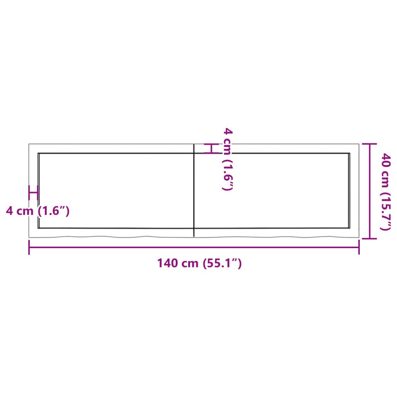 Wall Shelf Dark Grey 140x40x4 cm Treated Solid Wood Oak Payday Deals