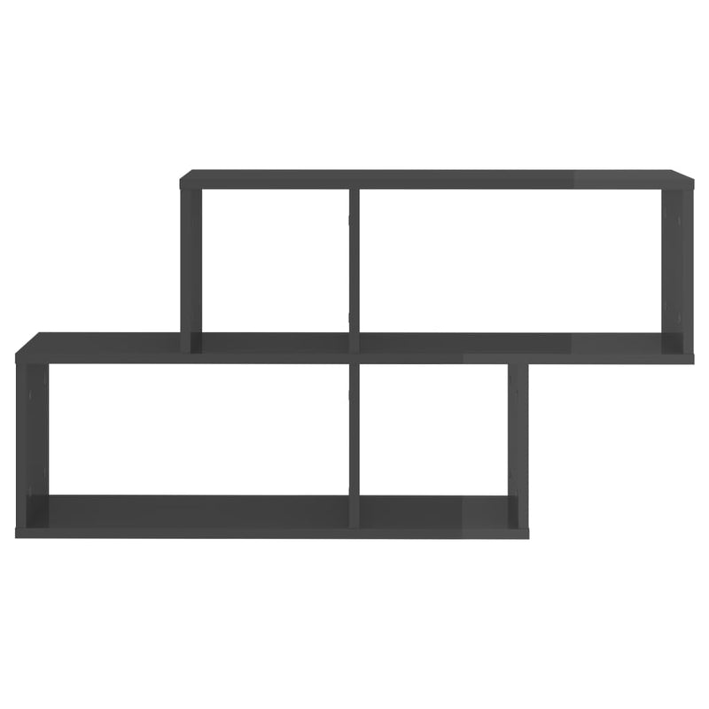 Wall Shelf High Gloss Grey 100x18x53 cm Engineered Wood Payday Deals