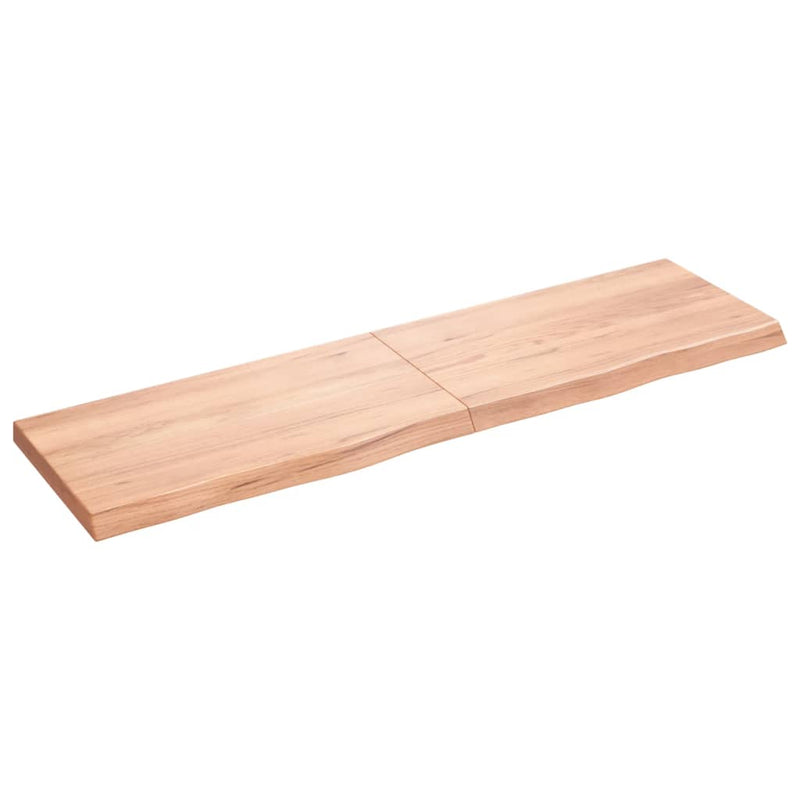 Wall Shelf Light Brown 180x50x6 cm Treated Solid Wood Oak Payday Deals